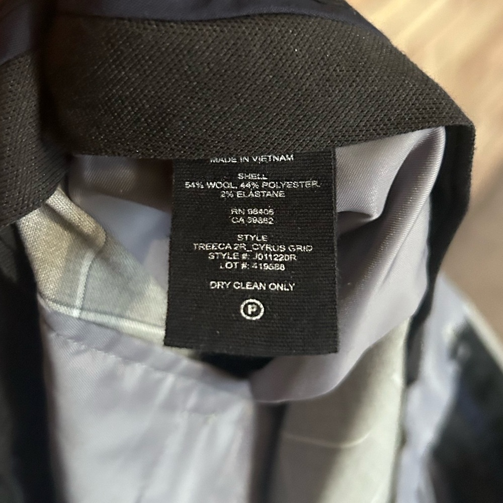 Theory Treeca Trousers Pants Gray Cyrus Grid Plaid Wool Straight Ankle Size 8 - Picture 4 of 6